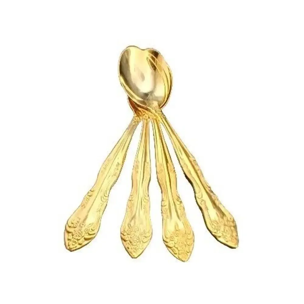 Vtg ROGERS Golden Dream Rose 20 pcs GOLD Electroplate Flatware Set 4 Places NEW